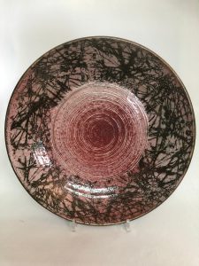 צלחת קרמיקה מעוטרת קוטר 42.5